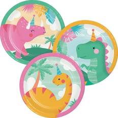 Dinosaur Party Supplies Creative Converting Girl Dino Party Dessert Plates 24 ct