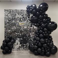 Text & Theme Balloons MOXMAY 100 Pieces Black Balloons 18In 12In 10In 5In Different Sizes Party Balloon Kit for Birthday Halloween Christmas Wedding Baby Shower Bride Party Decoration Black