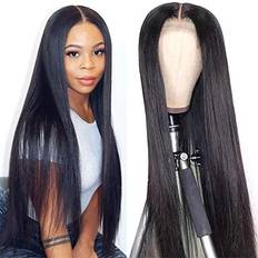 Mengkai Inch Lace Front Wigs Human Hair Pre Plucked Bleached Knot 150% Density Straight Virgin