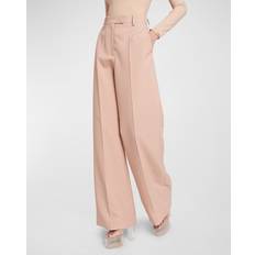 Valentino High-Rise Wide-Leg Pants - Beige