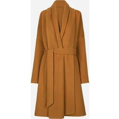 Yellow Coats Dolce & Gabbana Belted oversize cashmere wool coat