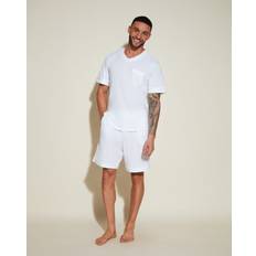 Tops Cosabella Men's 2-Piece V-Neck T-Shirt & Shorts Pajama Set White White