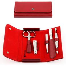 Long-lasting Nail Tools Zwilling Calf Leather Snap Fastener Case - Red