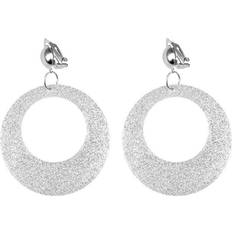 Ohrringe glitter glitzer silber 80er jahre disco karneval mottoparty taste Silber