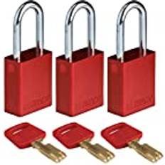 Security Brady Aluminum Lockout Padlock, Red