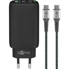 Goobay 65w Goobay 2x USB-C PD/USB-A QC oplader 3A/65W USB-C kabel 1 m