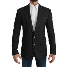 Checkered - Wool Blazers Dolce & Gabbana Gray Plaid Check Slim Fit Jacket Blazer IT46