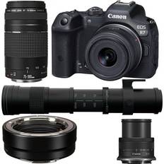 3.2 (Gen 2) DSLR Cameras Canon EOS R7 + RF-S 18-45mm F4.5-6.3 IS STM + EF 75-300mm F4-5.6 III