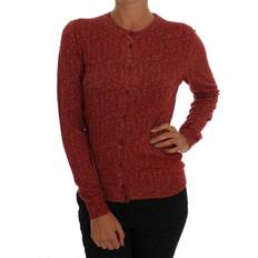 Dolce & Gabbana Red Cardigans Dolce & Gabbana Red Wool Top Cardigan Women's Sweater