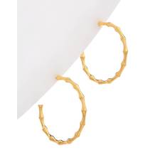 Eye Candy LA Women's Luxe 24K Goldplated Hoop Earrings Yellow