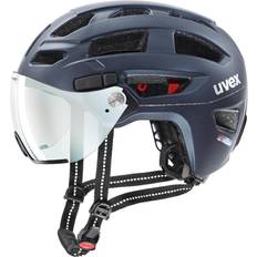 Uvex finale visor V säker cityhjälm för dam och herr med visir inkl. LED-lampa deep space matt 56-61