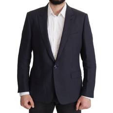 Linen - Men Blazers Dolce & Gabbana Dark Blue ALTA SARTORIA Jacket Coat Blazer