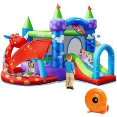 Jumping Toys Goplus Kids Inflatable Bounce House Dragon Jumping Slide Bouncer Castle