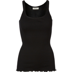 Rib Knitted Silk Top - Black