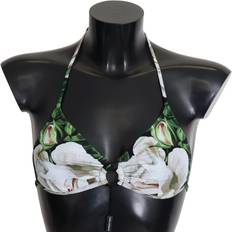 Dolce & Gabbana Women Bikini Tops Dolce & Gabbana Multicolor Floral Print Halter Swimwear Bikini Women's Top