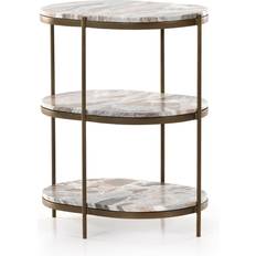 Marble Bedside Tables Four Hands Kian Mid Grey Antique Brass Bedside Table 6.3x8.7"