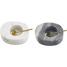 Marble Spice Mills Godinger Marble Salt and Pepper Cellar with Spoons