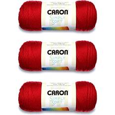 Caron Simply Soft Harvest Red – 3-pack med 170 g/6oz – akryl – 4 medium kamgarn – 315 meter – stickning/virkning