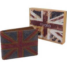 Mala Leather Union Jack Distressed Vintage Look Bi-Fold Coin Wallet RFID Gift Box