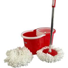 Grey Mops Ashley Spin Mop & Bucket Set With 2 Super Absorbent Microfiber Mop Heads