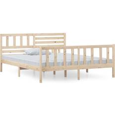 vidaXL 140x190 cm Massivt Træ Sengeramme