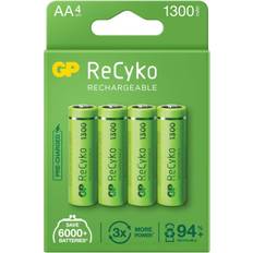 GP Batteries ReCyko Rechargeable NiMH AA 1300mAh 4-pack