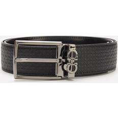 Ferragamo Man Reversible and adjustable Gancini belt Black