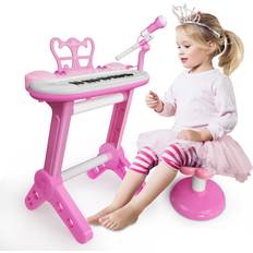 Toy Pianos Love&Mini Piano Toy Keyboard for Kids Multi Functional Music Instruments with Microphone for Girls Birthday Gift 1 2 3 4 Years Old 31 Keys