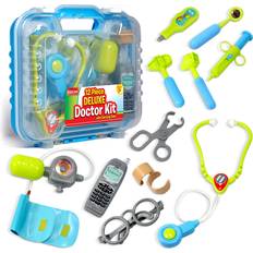 Doctor Toys Kidzlane Kids Doctor Kit with Electronic Stethoscope and Realistic Sounds for Pretend Play, Beige Over