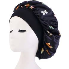 Shein 1pc Elastic Wide Brim Bonnet With Butterfly Print For Sleep, Beauty And Hair Care Black Friday