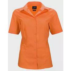 Dame - Orange Skjorter James & Nicholson kortærmet Modern fit dameskjorte, Orange