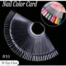 50Pcs Clear Nail Swatches Color Card Display Chart Gel Polish Template Nail Art Sample Stand Acrylic Palette Manicure Accessories For Nail Display Practice Home Diy Polish Board