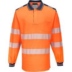 Clothing Portwest PW3 Hi-Vis Long Sleeve Polo Shirt - Orange