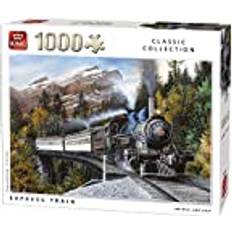 King Pussel King 55878 Express Train Puzzle 1 000 delar, helfärgad, 68 x 49 cm