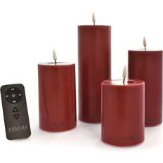 Deluxe Homeart Rød LED-lys Deluxe Homeart LED Giftbox Pillar Candle 4 Stk Red LED-lys