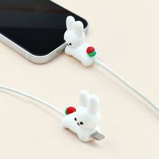 Apple charger cable Shein 2pcs Cartoon Rabbit Shaped Data Cable Protector Compatible With Apple Iphone Charger Cable, Anti-fracture Protective Cover