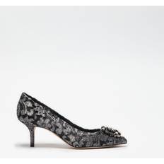 Gris Tacones y Zapatos de Tacón Dolce & Gabbana Lurex lace rainbow pumps with brooch detailing