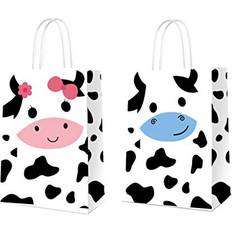 16 PCS Cow Party Bags Cow Birthday Party Bags for Kids Birthday Party Supplies Cow Party Decorations