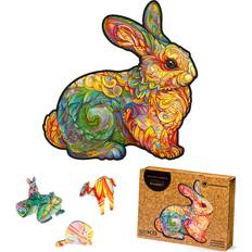 Unidragon Original träpussel Precious Rabbit, 309 st, Kunglig Storlek 14.1 "x14.5" Vackert Presentpaket, Unik Form Bästa Gåvan för Vuxna och Barn