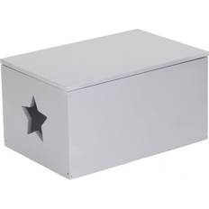 Silver Storage Boxes RED HAMPER Soft Wood Silver Painted Star Cut Out Storage Box