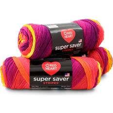 Yarn & Needlework Supplies RED HEART Super Saver 3-Pack yarn, FRUITY STRIPE 3 Pack