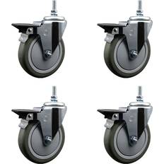 DIY Accessories Service Caster 5Inch x 1 1/4Inch Wheel 5 in, Type Swivel, Package qty. 4, Model SCC-TS20S514-PPUB-PLB-M1215-4