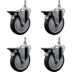 DIY Accessories Service Caster 5Inch x 1 1/4Inch Wheel 5 in, Type Swivel, Package qty. 4, Model SCC-TS20S514-TPRB-PLB-381615-4