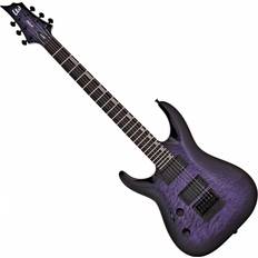 ESP Ltd H-1000 Evertune Quilted Maple Left-Handed Electric Guitar See Thru Purple Sunburst