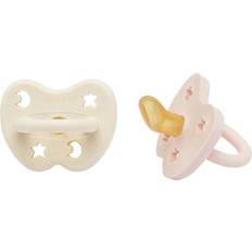 Hevea Pacifier Anatomisk 2-pack Powder Pink & Milky White 0-3 mo 0-3 mo