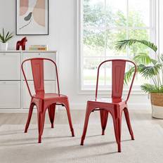 Red Kitchen Chairs Furniturebox Set of 2 Colton Industrial Tolix Kitchen Chair 2pcs