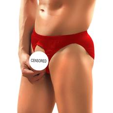 Rosso - Uomo Mutande Male Power Red Pouchless Open Front Briefs