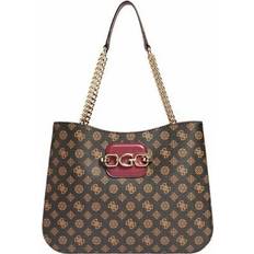 Guess Women Bags Guess Borsa shopping Hensely mocha/merlot multilogo BS22GU42 PG849723 Red