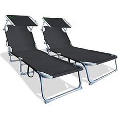 Folding Sun Loungers Set Sunbed