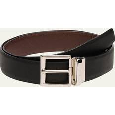 Steel Belts Prada Saffiano Leather Reversible Belt Black Burnt Sienna